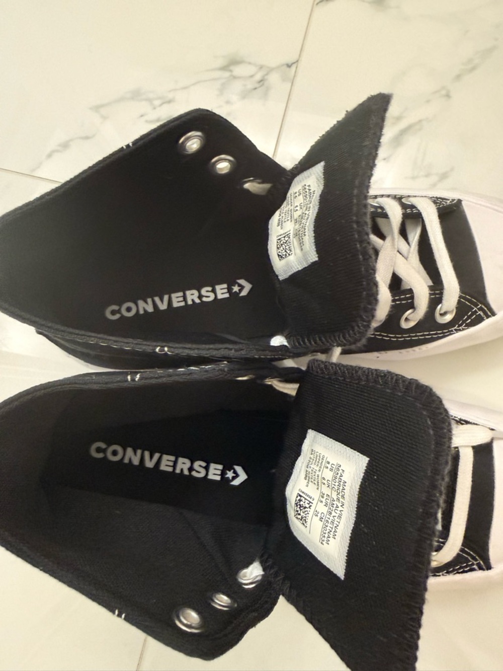 Converse Black High-Top All Star Sneakers with White Sole - Picture 4 of 6